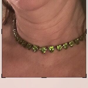Peridot Green Heart Necklace and bracelet